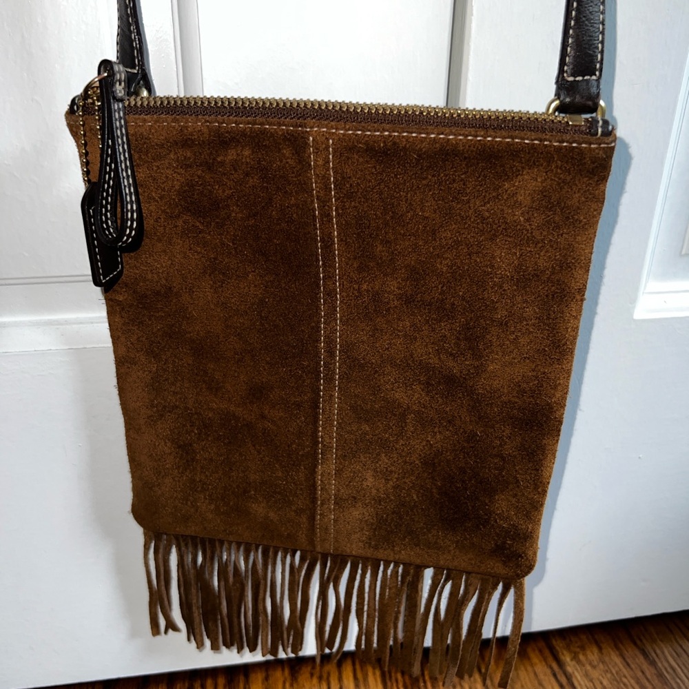 Coach Vintage Brown Suede Fringe Crossbody Bag - Picture 2 of 10